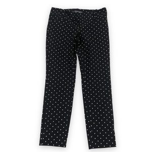 The Limited Ideal Stretch Pants Black and White Polka Dots